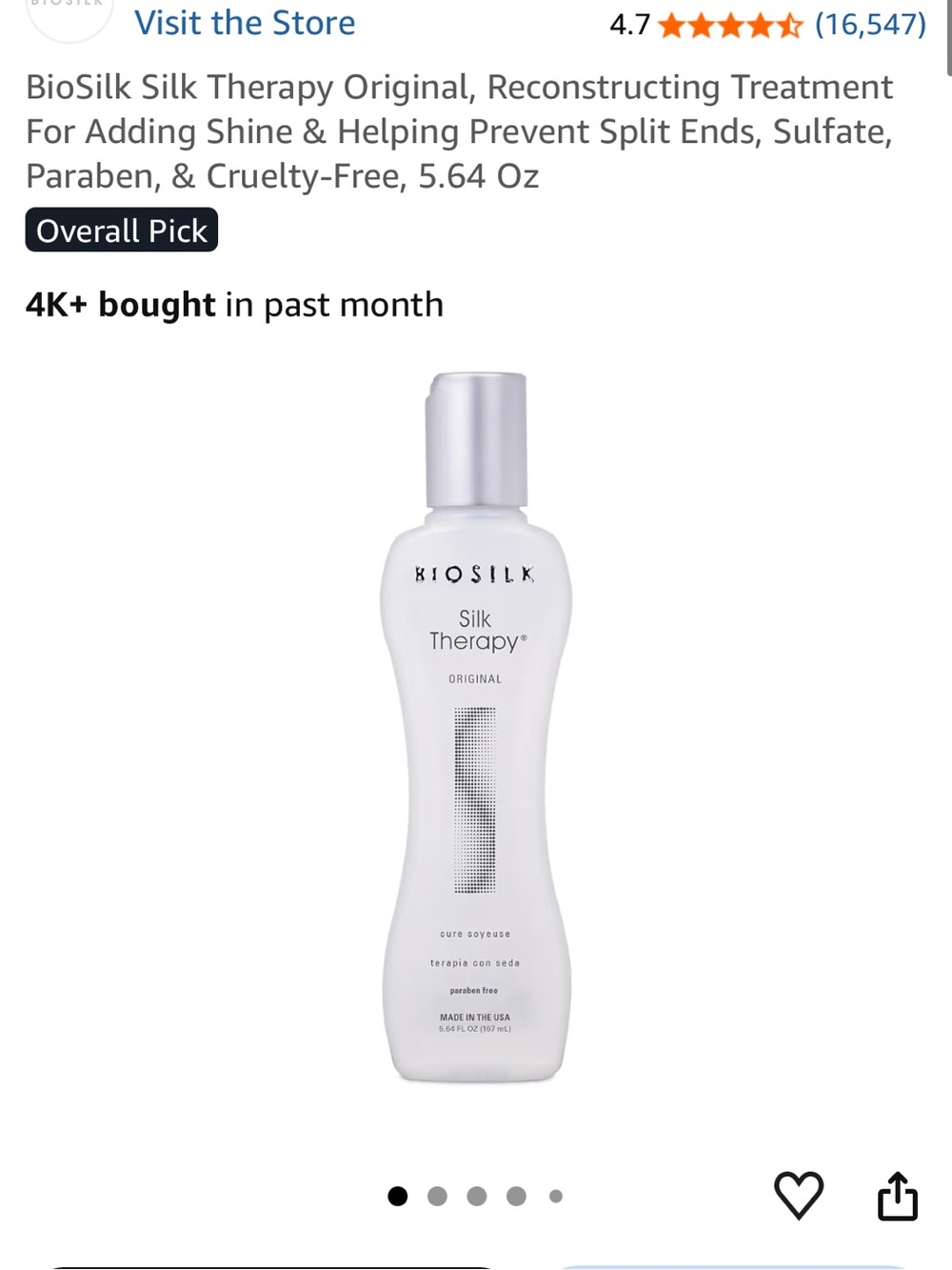 Biosilk Silk Therapy Original Hair Treatment - White